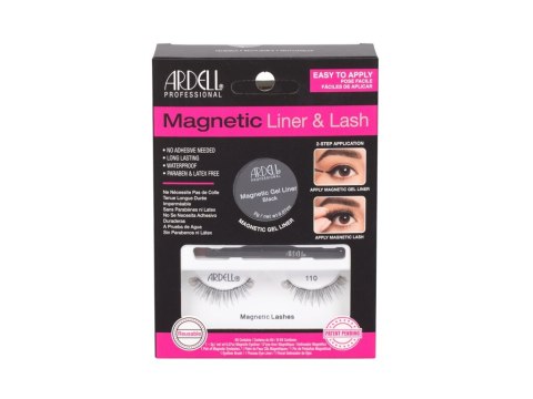 Ardell Magnetyczne rzęsy 110 1 para+ Magnetyczny eyeliner 2 g Black + Pędzelek do eyelinera 1 szt Black Magnetic Liner Lash 110