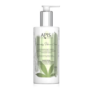 APIS Cannabis Home Care regenerujący krem do rąk z olejem z konopi i masłem shea 300ml (P1)