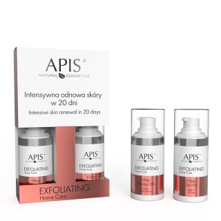 APIS Exfoliating Home Care intensywna odnowa skóry w 20 dni zestaw emulsja 10% 15ml + żel 15% 15ml (P1)