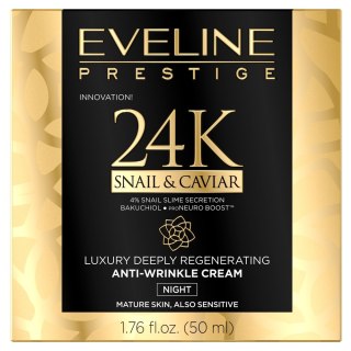 Eveline Cosmetics Prestige 24k SnailCaviar luksusowy głęboko regenerujący kram przeciwzmarszczkowy na noc 50ml (P1)