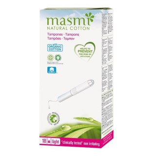 Masmi Tampons tampony z aplikatorem z bawełny organicznej Light 18szt (P1)