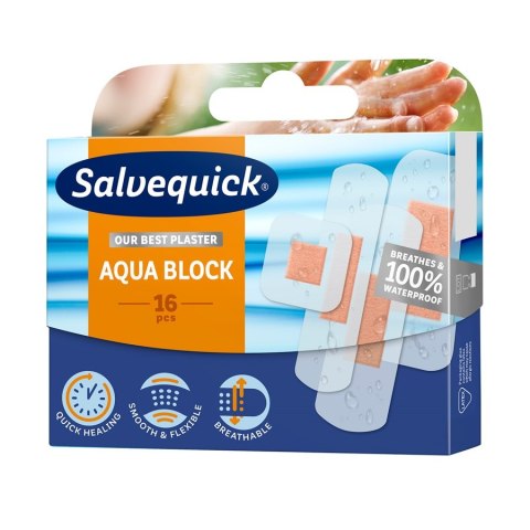 Salvequick Aqua Block wodoodporne plastry opatrunkowe 16szt. (P1)