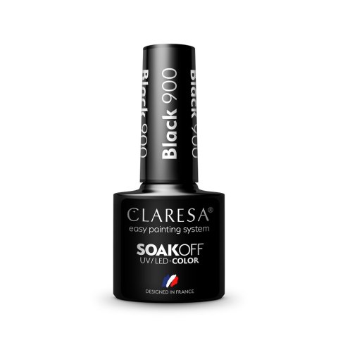 Claresa Soak Off UV/LED Color lakier hybrydowy 900 Black 5g (P1)