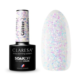 Claresa Soak Off UV/LED Glitter lakier hybrydowy 2 5g (P1)