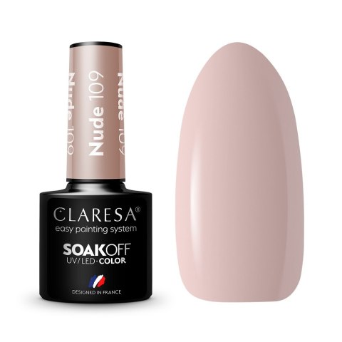 Claresa Soak Off UV/LED Nude lakier hybrydowy 109 5g (P1)