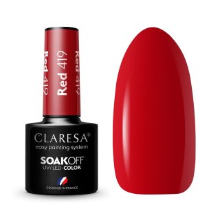 Claresa Soak Off UV/LED Red lakier hybrydowy 419 5g (P1)