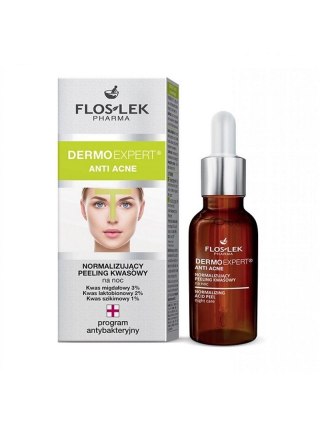 Floslek Dermo Expert Anti Acne normalizujący peeling kwasowy na noc 30ml (P1)