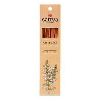 Sattva Natural Indian Incense naturalne indyjskie kadzidełko Biała Szałwia 15szt (P1)