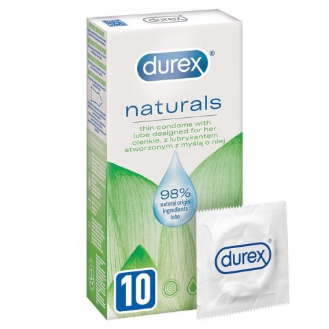 Durex Naturals cienkie prezerwatywy z lubrykantem stworzone z myślą o niej 10szt (P1)