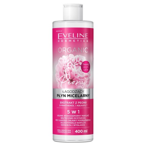 Eveline Cosmetics Organic łagodzący płyn micelarny do demakijażu z peonią 400ml (P1)