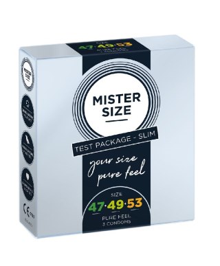 Mister Size Condoms prezerwatywy dopasowane do rozmiaru 47mm 49mm 53mm 3szt. (P1)