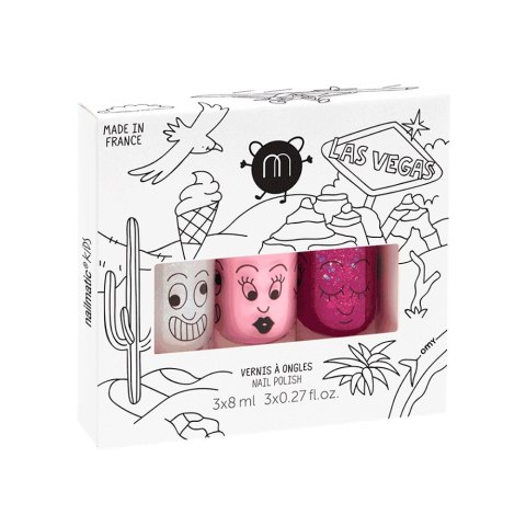 Nailmatic Kids Las Vegas zestaw lakierów do paznokci Super 8ml + Bella 8ml + Sheepy 8ml (P1)