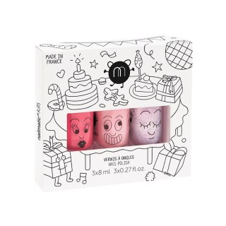 Nailmatic Kids Party B zestaw lakierów do paznokci Cookie 8ml + Bella 8ml + Elliot 8ml (P1)