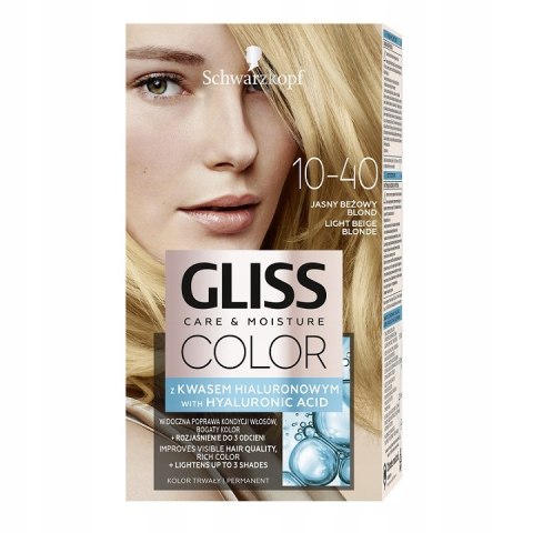 Gliss Color Care Moisture farba do włosów 10-40 Jasny Beżowy Blond (P1)