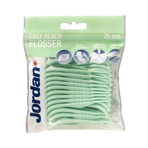 Jordan Easy Reach Flosser wykałaczki z nicią i czyścikiem do języka 25szt. (P1)