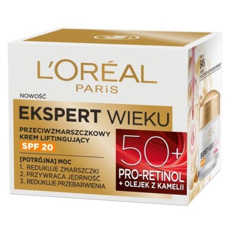 L'Oreal Paris Ekspert Wieku 50+ przeciwzmarszczkowy krem liftingujący na dzień SPF20 50ml (P1)