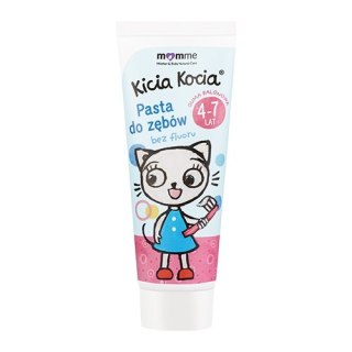 MomMe Kicia Kocia pasta do zębów bez fluoru 4-7 lat Guma Balonowa 50ml (P1)