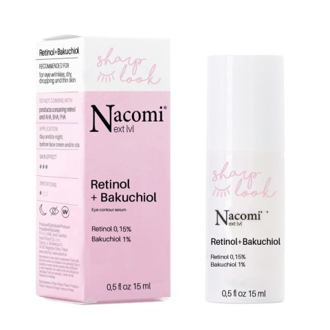 Nacomi Next Level przeciwzmarszczkowe serum pod oczy z retinolem i bakuchiolem 15ml (P1)