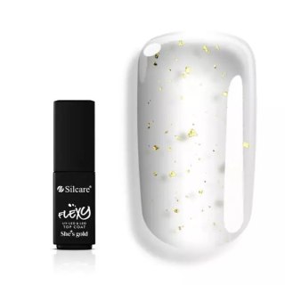 Silcare Flexy She's Gold Top Coat preparat nawierzchniowy z drobinkami w kolorze złota 4.5g (P1)