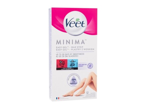 Veet Minima Easy-Gel Wax Strips Legs Body Akcesoria do depilacji 12 szt (W) (P2)