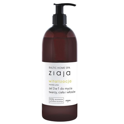 Ziaja Baltic Home Spa Witalizacja żel 3w1 do mycia twarzy ciała i włosów Morela Ume 500ml (P1)