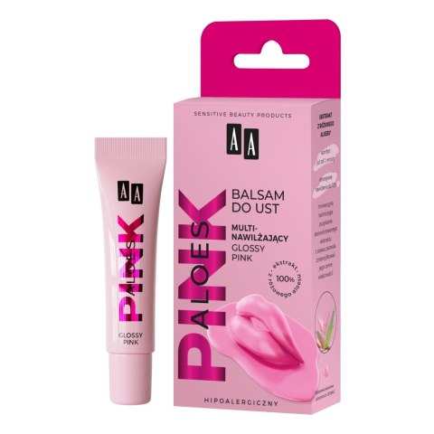 AA Aloes Pink multinawilżający balsam do ust Glossy Pink 10g (P1)