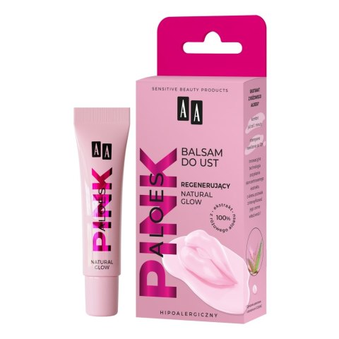 AA Aloes Pink regenerujący balsam do ust Natural Glow 10g (P1)