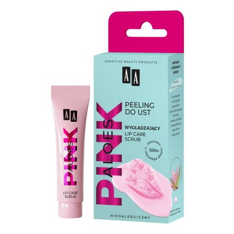 AA Aloes Pink wygładzający peeling do ust lip care scrub 10g (P1)