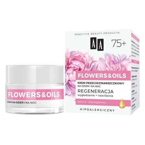 AA FlowersOils 75+ Odbudowa krem przeciwzmarszczkowy na dzień i noc 50ml (P1)