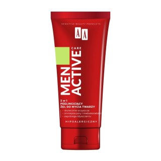 AA Men Active Care 3w1 peelingujący żel do mycia twarzy 150ml (P1)