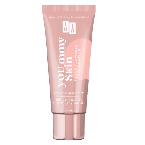 AA YOU.mmy Skin Peach Flawless Foundation podkład mineralny 01 Vanilla 30ml (P1)