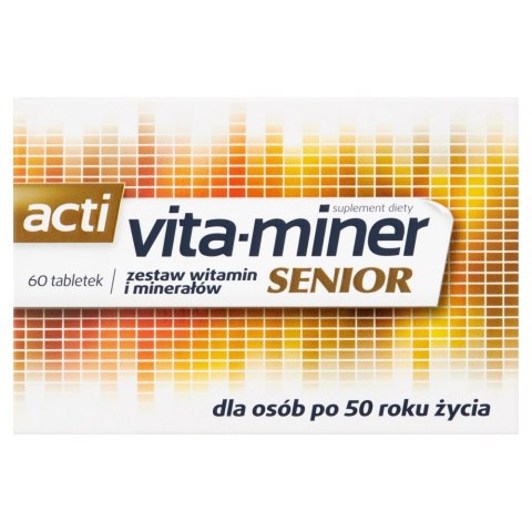 Acti vita-miner Senior zestaw witamin i minerałów suplement diety 60 tabletek (P1)