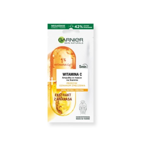 Garnier Skin Naturals Vitamin C ampułka w masce na tkaninie przeciw oznakom zmęczenia 15g (P1)