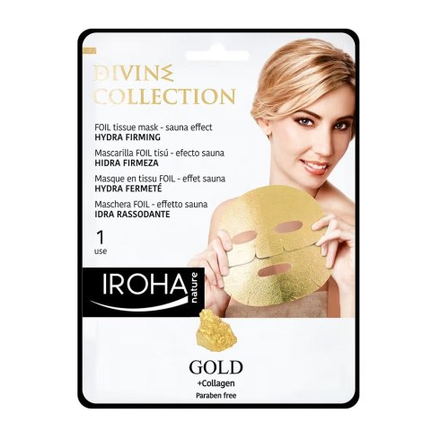 IROHA nature Gold + Collagen Hydra Firming Face Mask nawilżająco-ujędrniająca maska w płachcie ze złotem i kolagenem 25ml (P1)