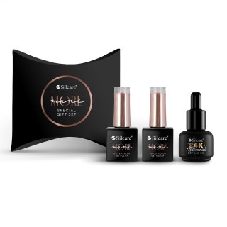 Silcare Mani More Special Gift Set zestaw lakier hybrydowy do paznokci 2x10g + suchy olejek do skórek i paznokci 15ml (P1)