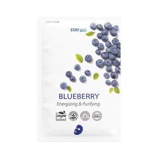 Stay Well Climate Neutral Face Mask energetyzująca i oczyszczająca maska na twarz w płachcie Blueberry 23g (P1)