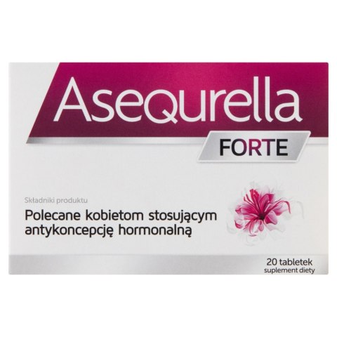 Asequrella Forte Suplement diety wspomagający organizm przy stosowaniu antykoncepcji hormonalnej 20 tabletek (P1)