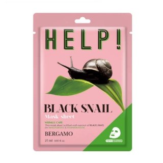 BERGAMO Help Sheet Mask maska do twarzy z Black Snail 25ml (P1)