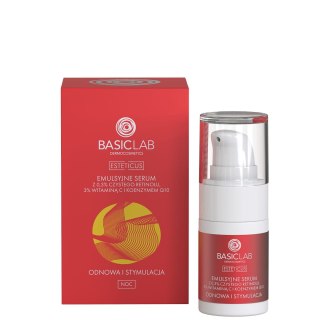 BasicLab Esteticus emulsyjne serum z 0.3% czystego retinolu 3% witaminą C i koenzymem Q10 15ml (P1)