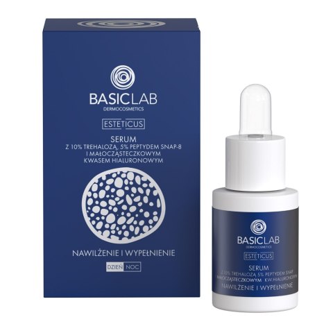 BasicLab Esteticus serum z 10% trehalozą 5% peptydem SNAP-8 i małocząsteczkowym kwasem hialuronowym 15ml (P1)