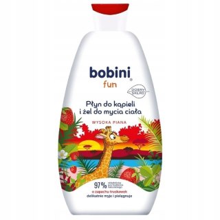 Bobini Fun płyn do kąpieli i żel do mycia ciała o zapachu truskawek 500ml (P1)