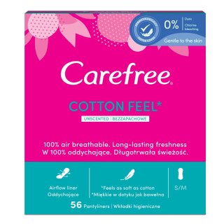 Carefree Cotton Feel wkładki higieniczne nieperfumowane Normal 56szt (P1)