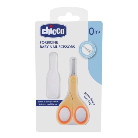 Chicco Baby Nail Scissors nożyczki z osłonką 0m+ Pomarańczowe (P1)