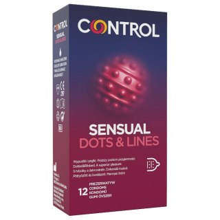 Control Sensual Dots Lines prezerwatywy prążkowane z wypustkami 12szt. (P1)