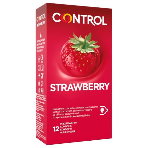 Control Strawberry prezerwatywy o smaku truskawki 12szt. (P1)