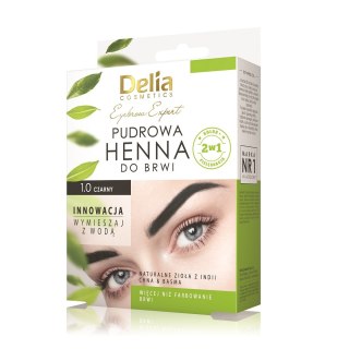 Delia Eyebrow Expert pudrowa henna do brwi 1.0 Czerń 4g (P1)