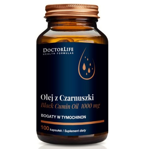 Doctor Life Black Cumin Oil olej z czarnuszki 1000mg suplement diety 100 kapsułek (P1)