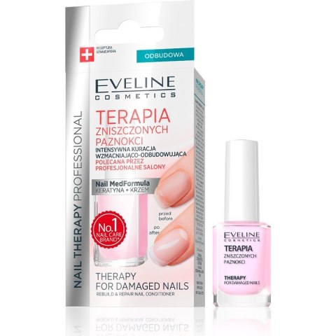 Eveline Cosmetics Nail Therapy Professional terapia zniszczonych paznokci kuracja wzmacniająco-odbudowująca 12ml (P1)