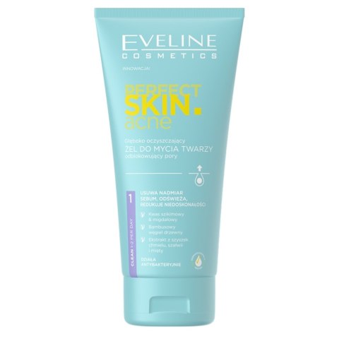 Eveline Cosmetics Perfect Skin.acne głęboko oczyszczający żel do mycia twarzy odblokowujący pory 150ml (P1)