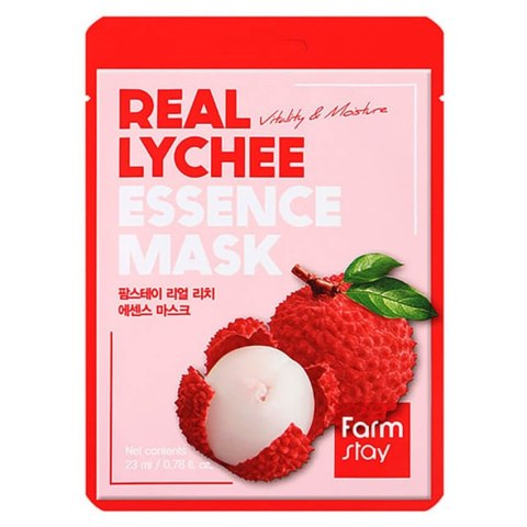 FarmStay Real Lychee Essense Mask nawilżająca maseczka w płachcie z ekstraktem z liczi 23ml (P1)